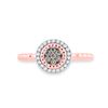 Image 2 : Brown Diamond Cluster Ring 1/5 Cttw 10kt Rose Gold