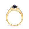 Image 3 : Pear Lab-Created Blue Sapphire Teardrop Ring 1 Cttw 10kt Yellow Gold