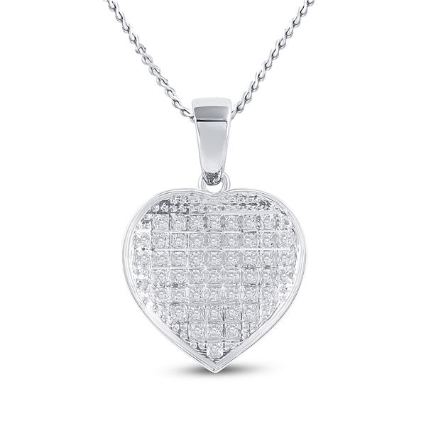 Diamond Heart Pendant 1/6 Cttw Sterling Silver