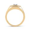 Image 4 : Mens Baguette Diamond Octagon Cluster Ring 3/4 Cttw 14kt Yellow Gold