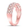 Image 3 : Diamond Vintage-inspired Band Ring 1/3 Cttw 10kt Rose Gold