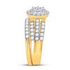 Image 4 : His Hers Diamond Cluster Matching Wedding Set 2-1/3 Cttw 14kt Yellow Gold