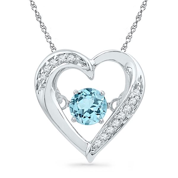 Lab-Created Blue Topaz Heart Pendant 1/3 Cttw Sterling Silver