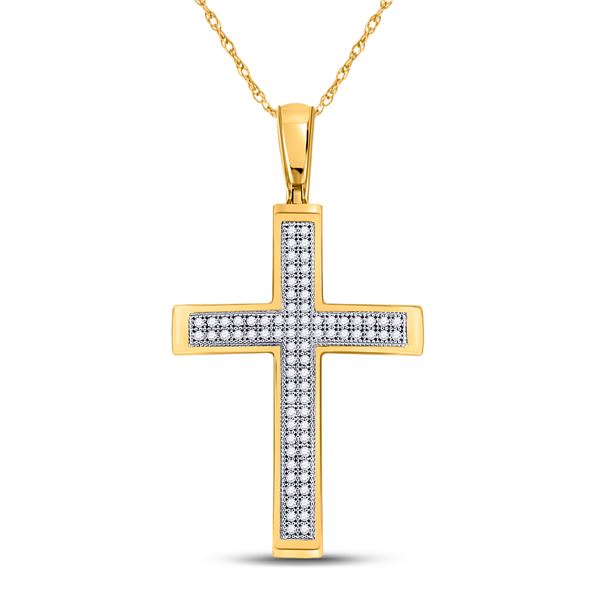 Diamond Cross Pendant 1/4 Cttw 10kt Yellow Gold