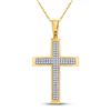 Image 1 : Diamond Cross Pendant 1/4 Cttw 10kt Yellow Gold