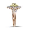 Image 2 : Diamond Flower Floral Cluster Ring 1/3 Cttw 10kt Rose Gold