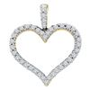 Image 1 : Diamond Classic Heart Outline Pendant 1/2 Cttw 14kt Yellow Gold