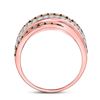 Image 4 : Brown Diamond Crossover Fashion Ring 1-1/3 Cttw 14kt Rose Gold