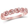 Image 1 : Diamond Crescent Stackable Band Ring 1/10 Cttw 14kt Rose Gold