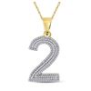 Image 1 : Mens Diamond Number 2 Charm Pendant 5/8 Cttw 10kt Yellow Gold