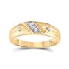 Image 3 : His Hers Diamond Cross Matching Wedding Set 1/5 Cttw 14kt Yellow Gold