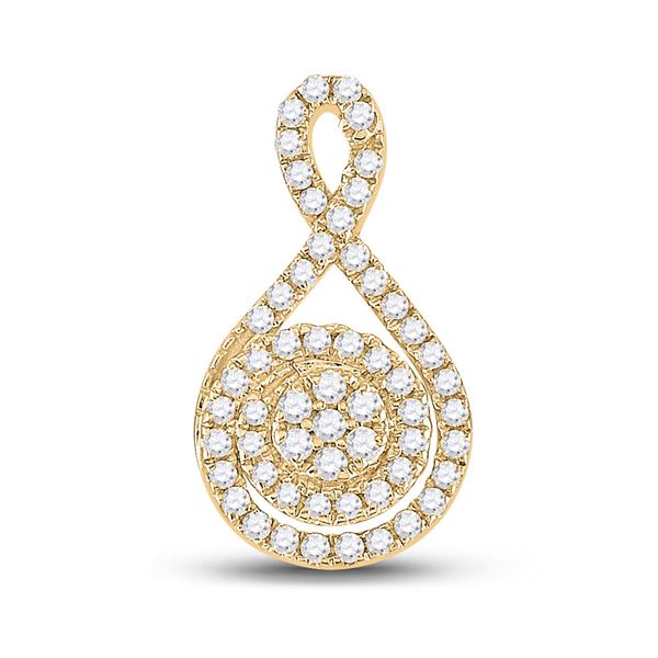 Diamond Cluster Pendant 1/4 Cttw 14kt Yellow Gold