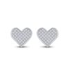 Image 2 : Diamond Heart Earrings 1/10 Cttw Sterling Silver