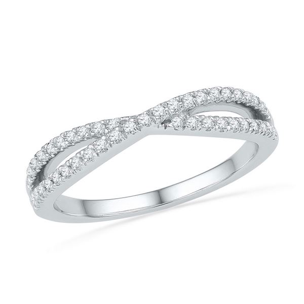 Diamond Crossover Band Ring 1/4 Cttw 10kt White Gold