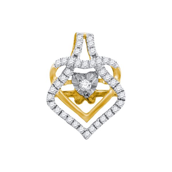 Diamond Heart Pendant 1/5 Cttw 10kt Yellow Gold