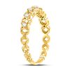 Image 3 : Diamond Flower Petal Stackable Band Ring 1/6 Cttw 10kt Yellow Gold