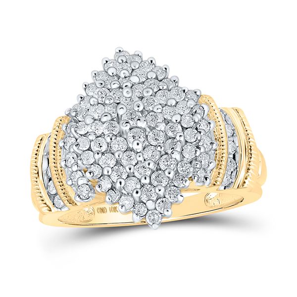 Diamond Cluster Ring 1 Cttw 10kt Yellow Gold