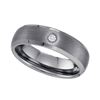 Image 1 : Tungsten Carbide Mens Diamond Matte Bevel Edge Band Ring .01 Cttw Size 11 Tungsten