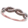 Image 1 : Brown Diamond Twist Band Ring 1/4 Cttw 10kt Rose Gold