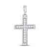 Princess Diamond Cross Pendant 1/6 Cttw 10kt White Gold
