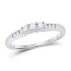Diamond 3-stone Bridal Wedding Engagement Ring 1/4 Cttw 14kt White Gold