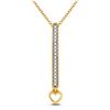 Diamond Heart Bar Pendant 1/12 Cttw 10kt Yellow Gold