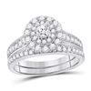 Diamond Bridal Wedding Ring Band Set 1 Cttw 10kt White Gold