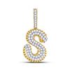 Mens Diamond S Letter Charm Pendant 1-1/3 Cttw 10kt Yellow Gold