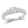 Diamond 3-stone Bridal Wedding Engagement Ring 1 Cttw 14kt White Gold