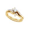 Image 1 : Diamond Bridal Wedding Ring Band Set 1/4 Cttw 10k Yellow Gold