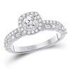 Diamond Halo Bridal Wedding Engagement Ring 1 Cttw 14kt White Gold