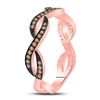 Image 3 : Brown Diamond Twist Band Ring 1/5 Cttw 10kt Rose Gold