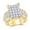 Image 1 : Diamond Cluster Bridal Wedding Engagement Ring 3 Cttw 10kt Yellow Gold