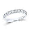 Image 1 : Diamond Wedding Single Row Band 1 Cttw 14kt White Gold