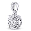 Image 2 : Diamond Halo Cluster Pendant 1/4 Cttw 14kt White Gold