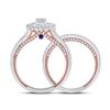 Image 3 : Diamond Bridal Wedding Ring Band Set 1 Cttw 14kt Two-tone Gold