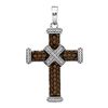 Image 1 : Brown Diamond Cross Pendant 1/4 Cttw Sterling Silver