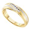 Image 1 : Mens Diamond Wedding Band Ring 1/8 Cttw 10kt Yellow Gold