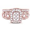 Image 2 : Diamond Bridal Wedding Ring Band Set 1 Cttw 14kt Rose Gold