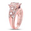Image 3 : Diamond Bridal Wedding Ring Band Set 1 Cttw 14kt Rose Gold