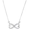 Image 1 : Diamond Infinity Double Heart Pendant Necklace 1/5 Cttw Sterling Silver