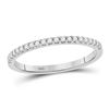 Image 1 : Diamond Wedding Single Row Band 1/6 Cttw 14kt White Gold