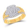 Image 1 : Baguette Diamond Bridal Wedding Ring Band Set 3/4 Cttw 14kt Yellow Gold