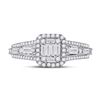Image 2 : Diamond Square Cluster Ring 7/8 Cttw 14kt White Gold
