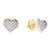 Image 1 : Diamond Heart Earrings 1/20 Cttw Yellow-tone Sterling Silver