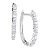 Image 1 : Diamond Hoop Earrings 1/4 Cttw 10kt White Gold