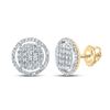 Image 1 : Mens Diamond Circle Earrings 3/4 Cttw 10kt Yellow Gold