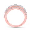 Image 3 : Baguette Diamond Statement Heart Band Ring 1 Cttw 14kt Rose Gold