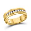 Image 1 : Mens Channel-set Diamond Single Row Wedding Band Ring 1/2 Cttw 14kt Yellow Gold