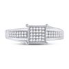 Image 2 : Diamond Square Cluster Ring 1/6 Cttw Sterling Silver